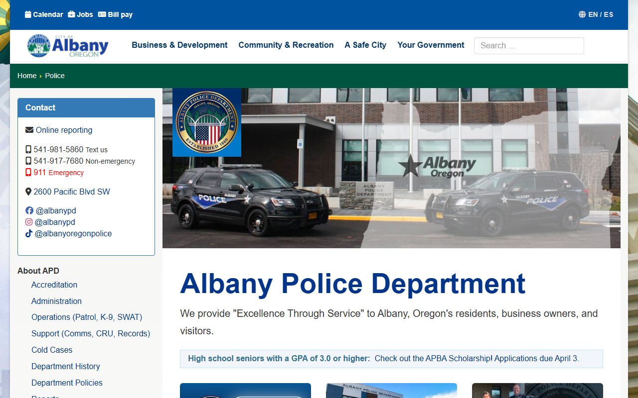Albany Police Department building