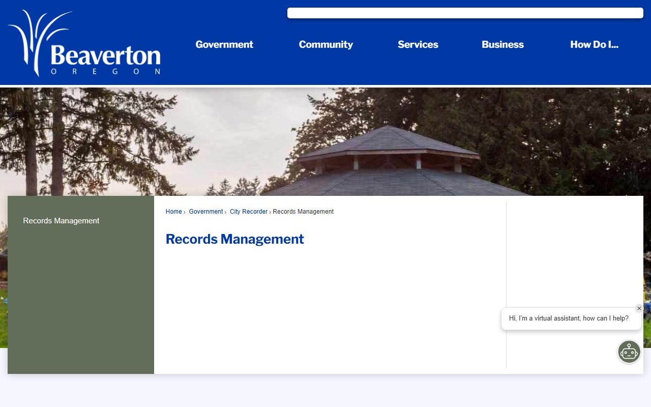 City of Beaverton records management office