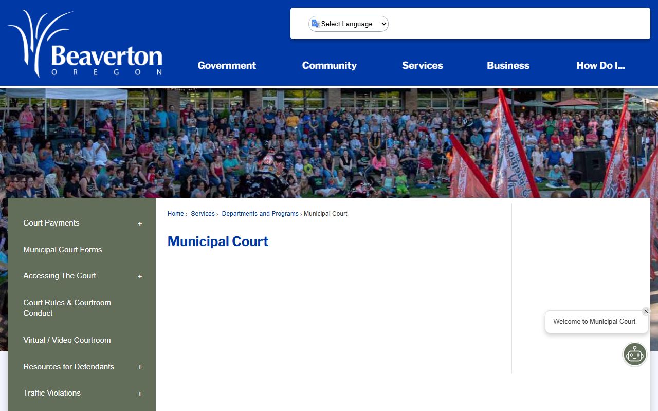 Beaverton Municipal Court building where warrant records are maintained