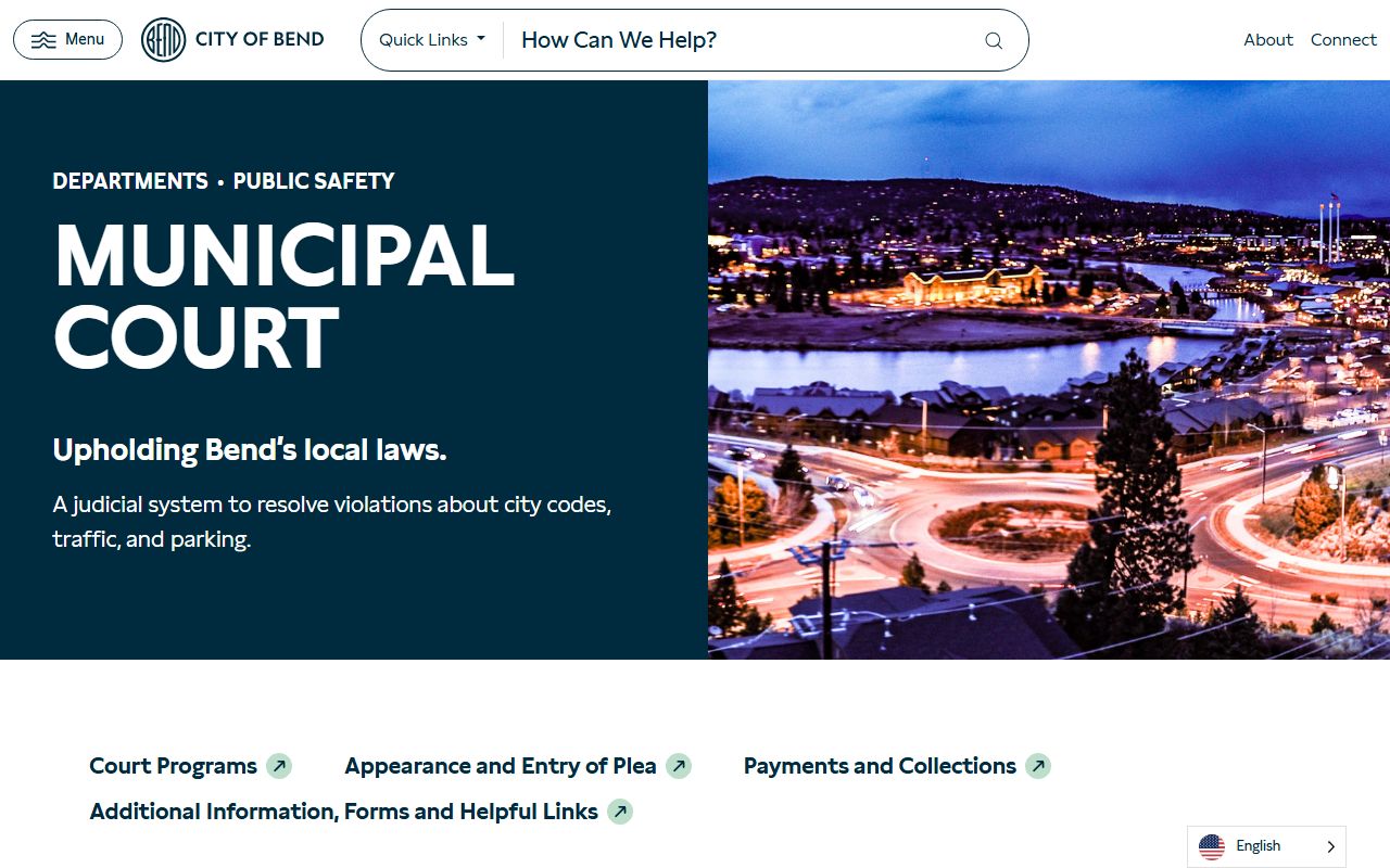 Bend Municipal Court for warrant clearances and city case records