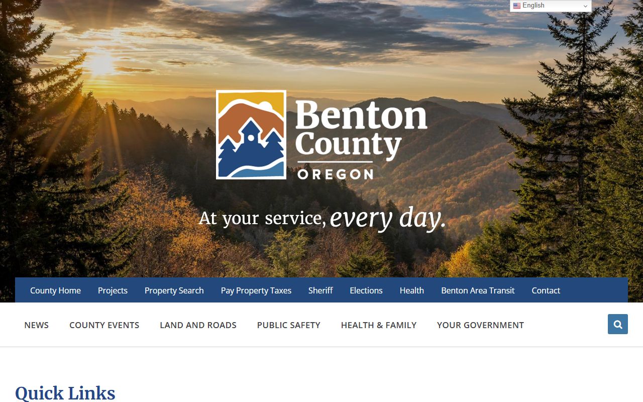 Benton County government website for public records access
