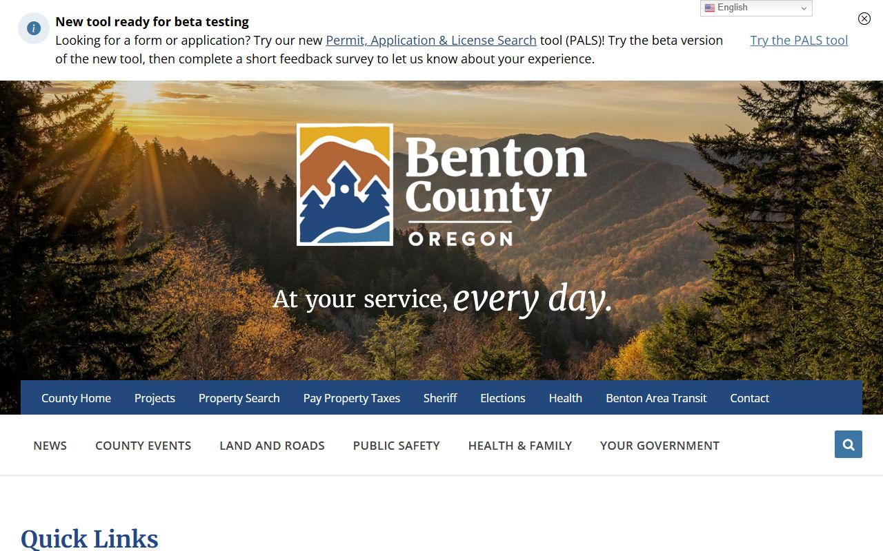 Benton County Sheriff office website for warrant records