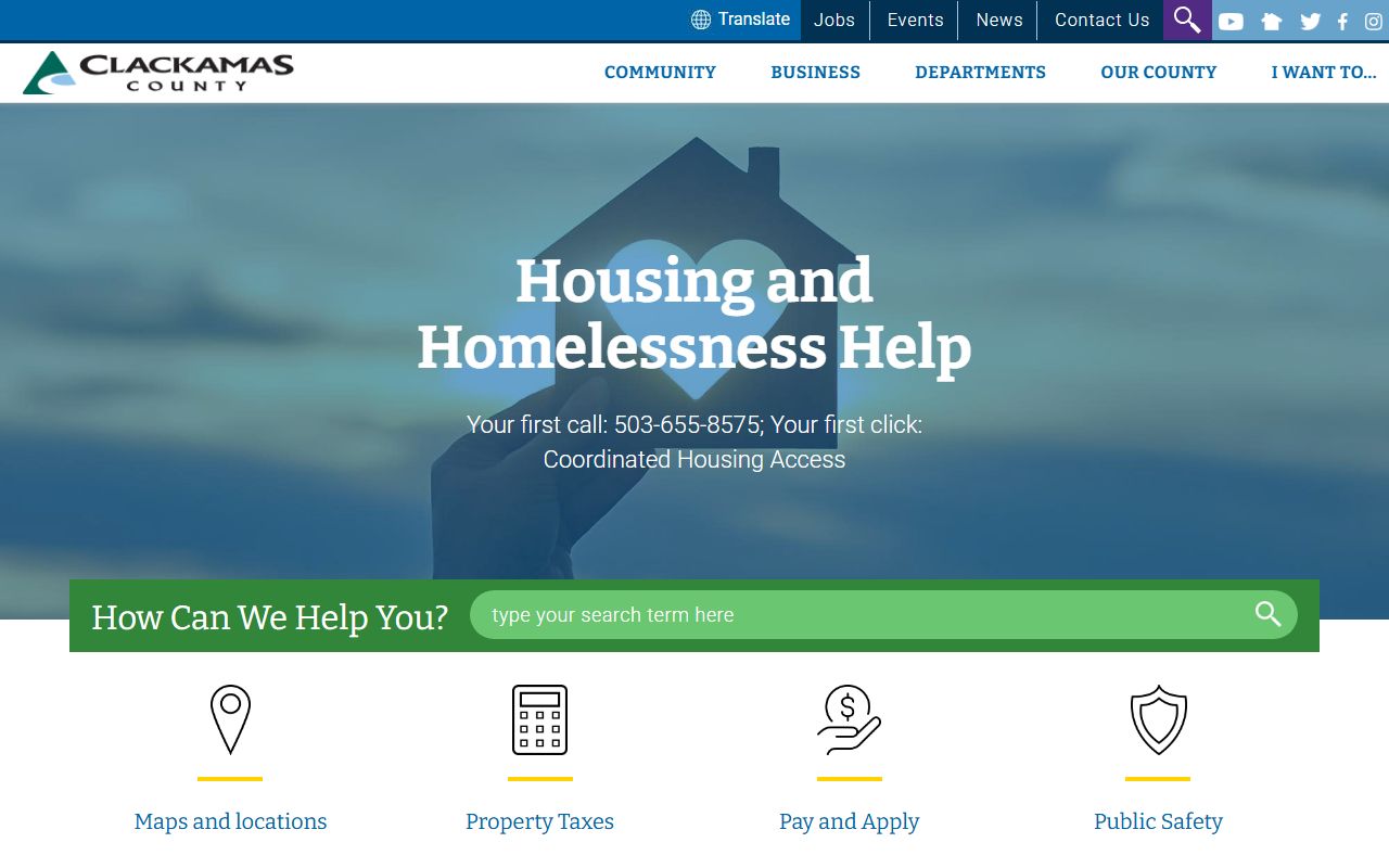 Clackamas County government website for public warrant records