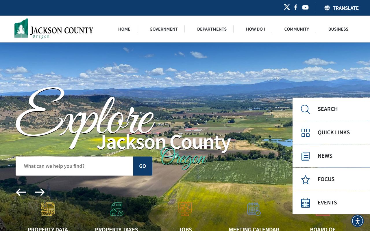Jackson County government website for warrant records access