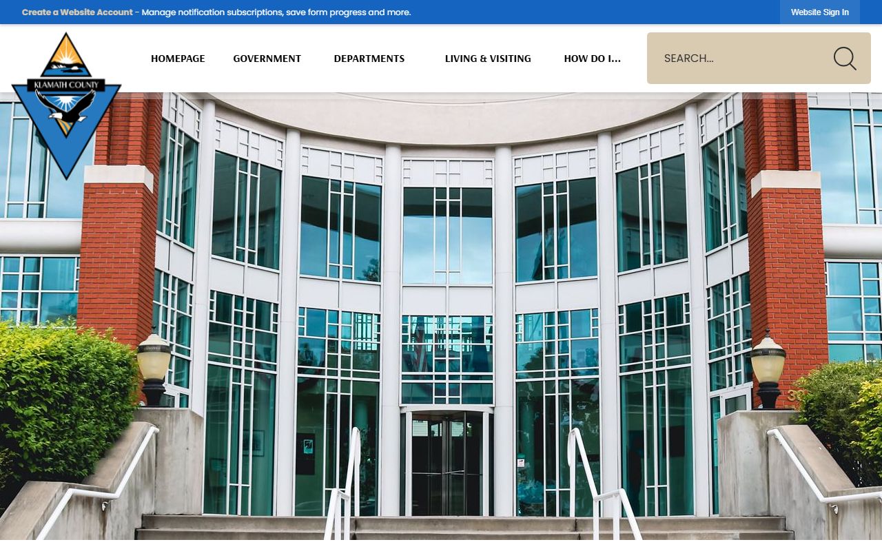 Klamath County government website for warrant records access
