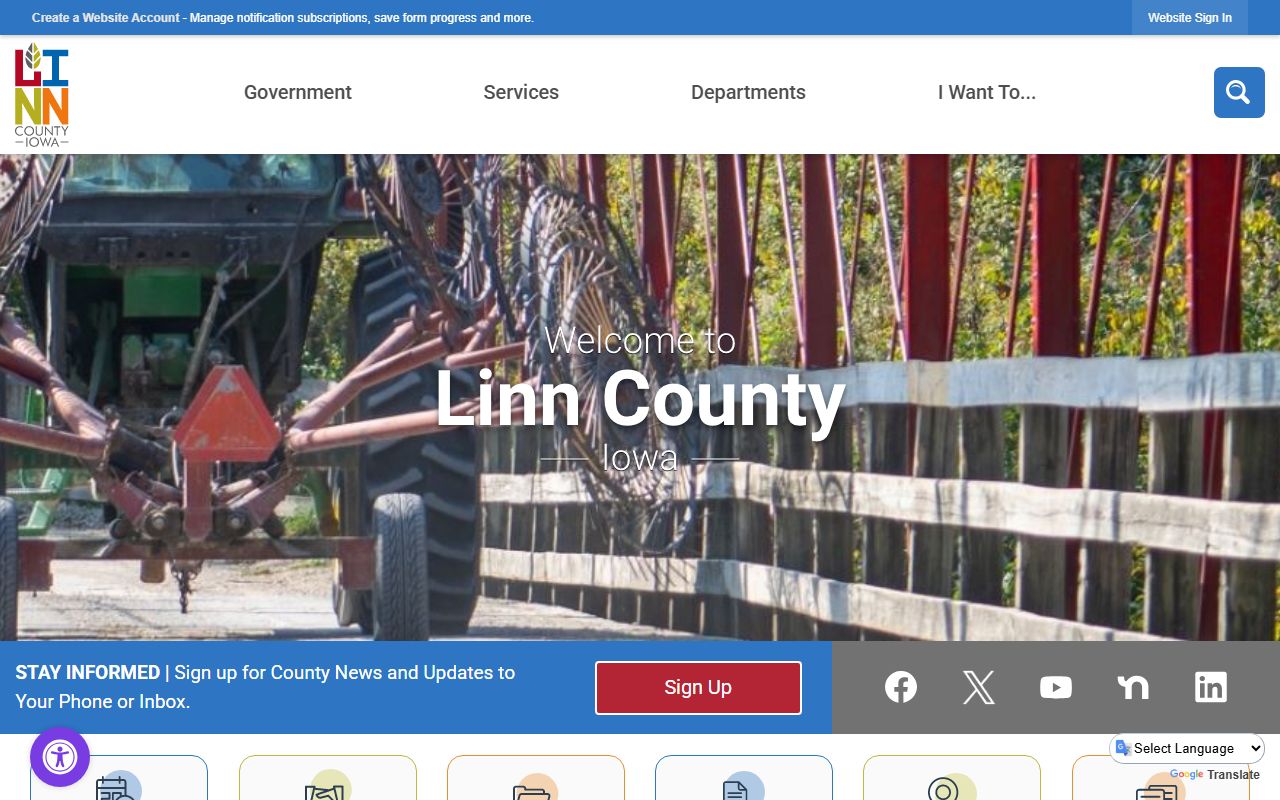 Linn County government website for warrant records and services