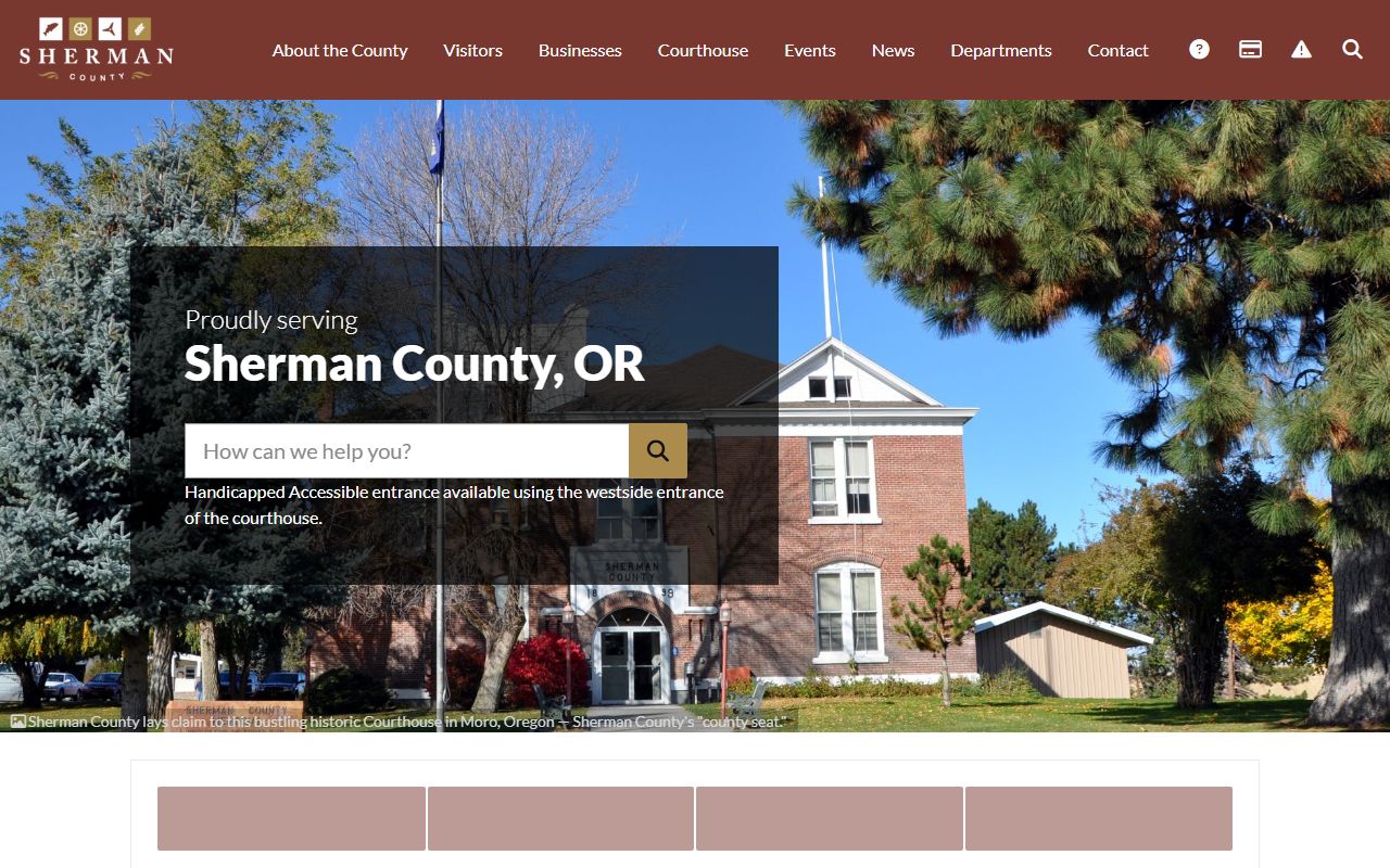 Sherman County government website for warrant records