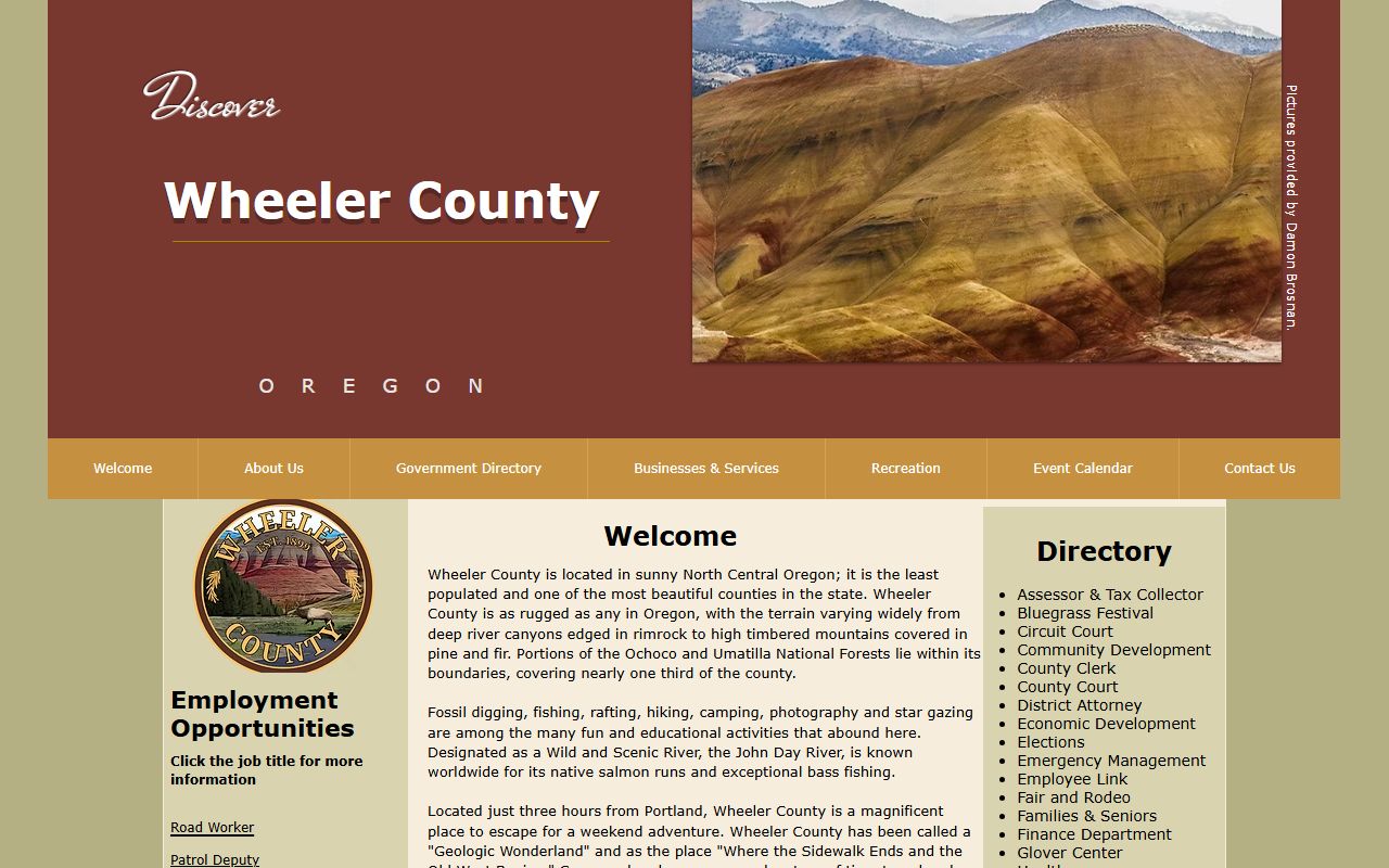 Wheeler County website for sheriff and warrant records information